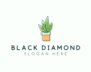 Plant Line Art logo design