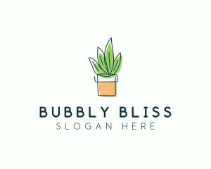 Plant Line Art logo design