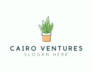 Plant Line Art logo design