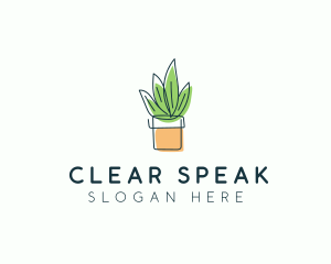 Plant Line Art logo design