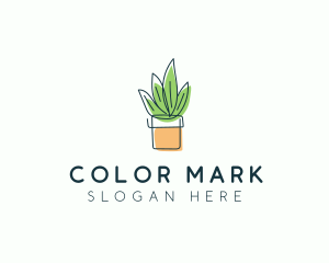 Plant Line Art logo design