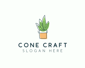 Plant Line Art logo design