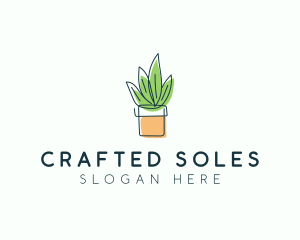 Plant Line Art logo design