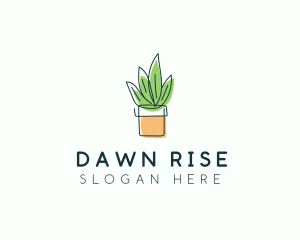 Plant Line Art logo design