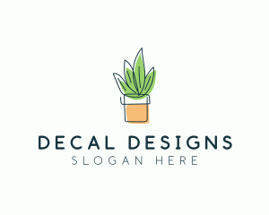 Plant Line Art logo design