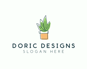 Plant Line Art logo design