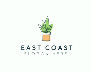 Plant Line Art logo design