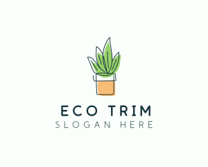 Plant Line Art logo design