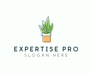 Plant Line Art logo design