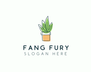 Plant Line Art logo design