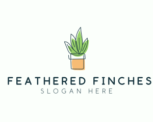 Plant Line Art logo design