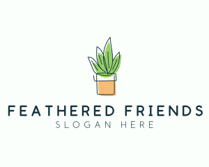 Plant Line Art logo design