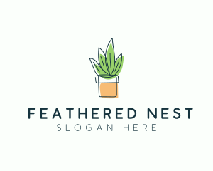 Plant Line Art logo design