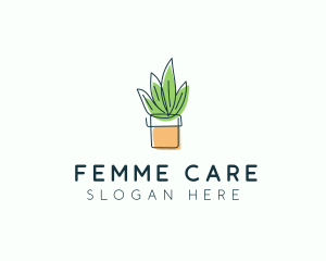 Plant Line Art logo design