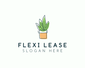 Plant Line Art logo design