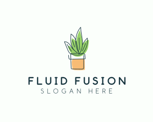 Plant Line Art logo design