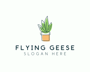 Plant Line Art logo design