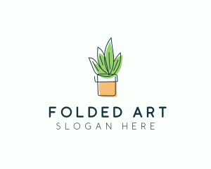 Plant Line Art logo design