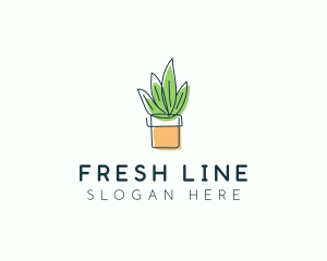 Plant Line Art logo design