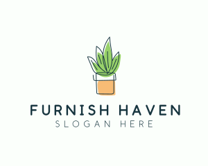 Plant Line Art logo design