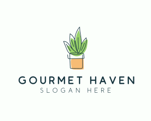 Plant Line Art logo design