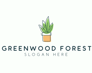 Plant Line Art logo design