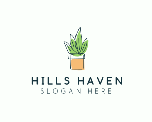 Plant Line Art logo design