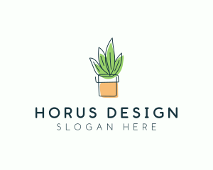 Plant Line Art logo design