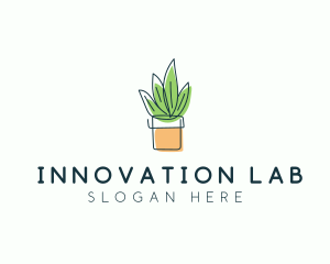 Plant Line Art logo design