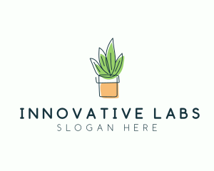 Plant Line Art logo design