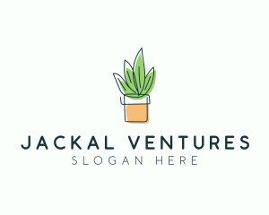 Plant Line Art logo design