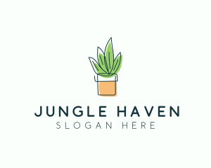 Plant Line Art logo design