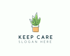 Plant Line Art logo design