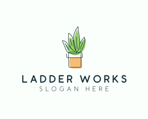 Plant Line Art logo design