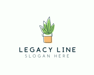 Plant Line Art logo design