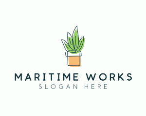 Plant Line Art logo design