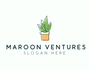 Plant Line Art logo design