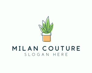 Plant Line Art logo design