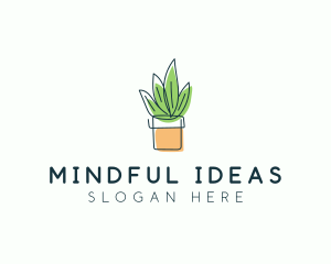 Plant Line Art logo design