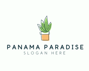 Plant Line Art logo design