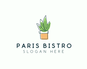 Plant Line Art logo design