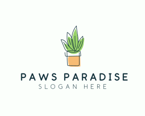 Plant Line Art logo design