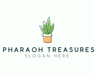 Plant Line Art logo design