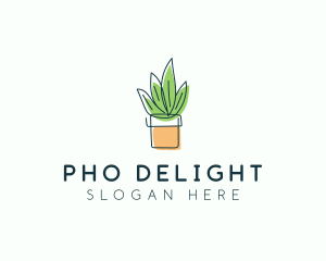 Plant Line Art logo design