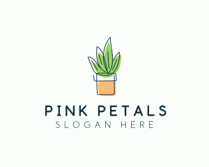 Plant Line Art logo design