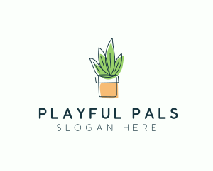 Plant Line Art logo design