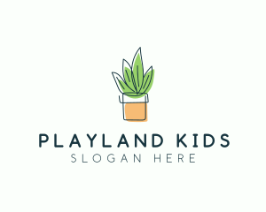 Plant Line Art logo design