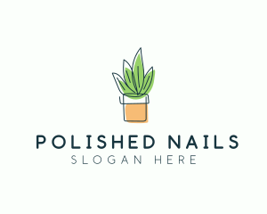 Plant Line Art logo design