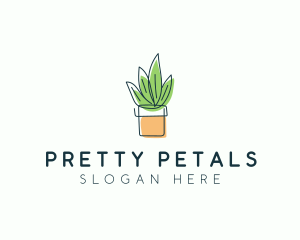 Plant Line Art logo design