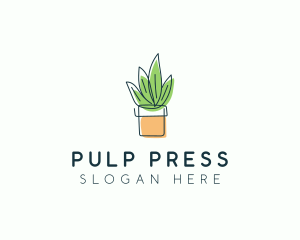 Plant Line Art logo design